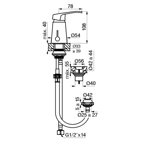 MONOC.BIDET FVB1 ARIZONA CR-189/B1 - Imagen 3